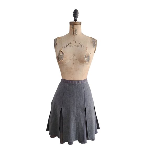 Etcetera Carwash Slit Skirt Chiffon Lining Gray 8 EUC - Picture 1 of 4